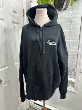 J. America Black Hoodie with Blue and White Label